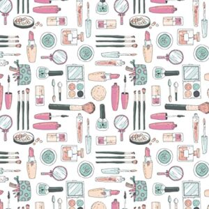 Makeup Wrapping Paper Spa Party Gift Wrap - Folded 30 x 20 Inch (3 Sheets)