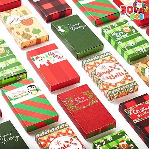 JOYIN 30Pcs Christmas Gift Card Boxes,10 Designs Drawer Style Paper Gift Cards Boxes, Christmas Gift Card Holders Boxes, Holiday Cash Money Holder Gift Boxes