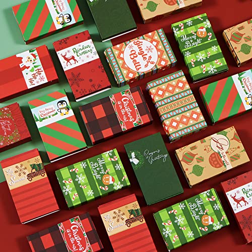 JOYIN 30Pcs Christmas Gift Card Boxes,10 Designs Drawer Style Paper Gift Cards Boxes, Christmas Gift Card Holders Boxes, Holiday Cash Money Holder Gift Boxes
