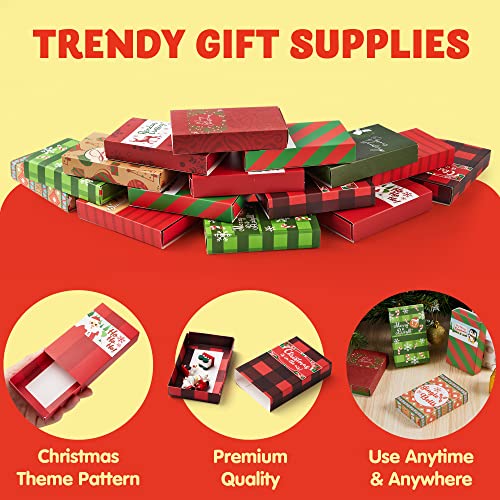 JOYIN 30Pcs Christmas Gift Card Boxes,10 Designs Drawer Style Paper Gift Cards Boxes, Christmas Gift Card Holders Boxes, Holiday Cash Money Holder Gift Boxes