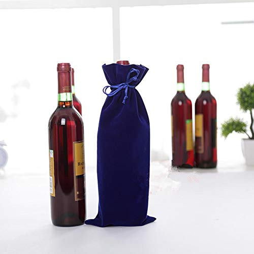 2 Pieces Royal Blue Velvet Wine Bottle Bags champagne Bottle Covers Gift Pouches Velvet Packaging Bag 14cmx35cm (5.5" x 14")