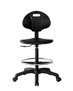 chair master drafting stool – easy to clean! ergonomic polyurethane chair. seat height adjustable (23″-33″) heavy duty adjustable footring for home, automotive, lab, cleanroom