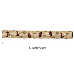 RUSPEPA Kraft Christmas Wrapping Paper Roll - Red Car Design for Holiday Gift Wrap - 17 Inches X 32.8 Feet