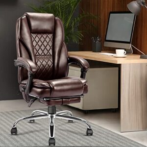 NOBLEMOOD Heating Massage Office Chair Ergonomic High Back Reclining Computer Chair Height Adjustable Swivel Executive Desk Chairs with Footrest and Lumbar Pillow