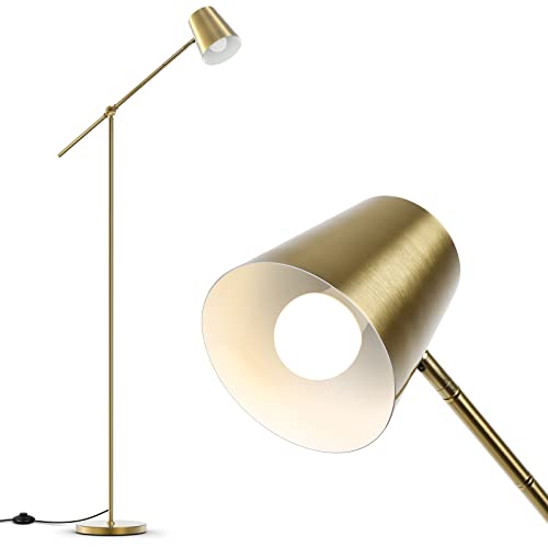 Alldio Gold Floor Lamp, Modern Cantilever 70" Adjustable Tall Lamp Full Metal Standing Pole Light for Living Room Reading House Bedroom Home Office