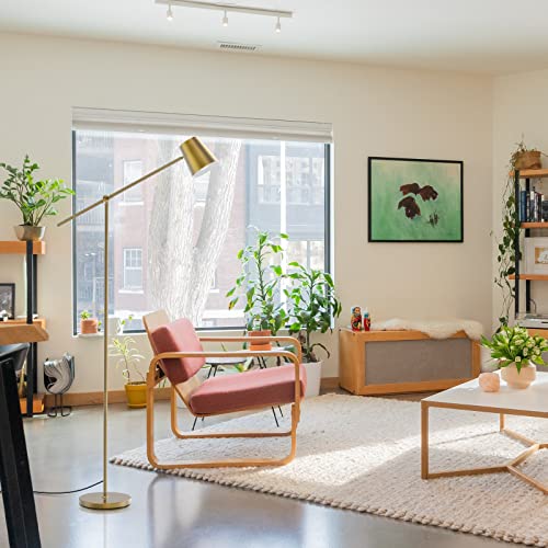 Alldio Gold Floor Lamp, Modern Cantilever 70" Adjustable Tall Lamp Full Metal Standing Pole Light for Living Room Reading House Bedroom Home Office