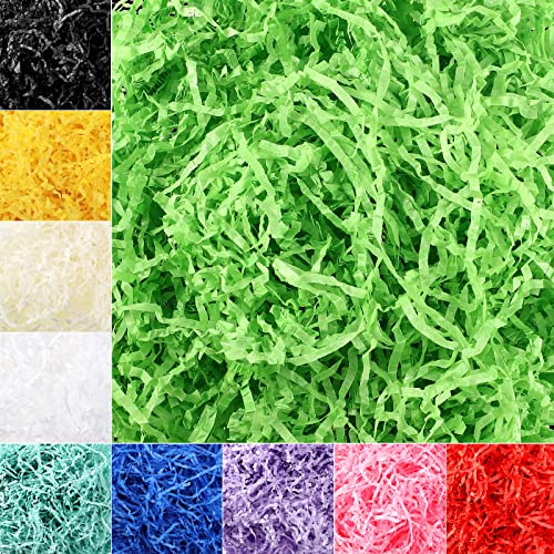 10 Pack 300g Easter Crinkle Cut Paper Shred Filler for Packing and Empty Basket Filler, Raffia Tissue Paper Grass Stuffers for Irish Day(Wonderful Color)