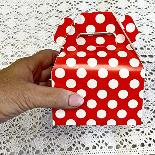 Outside the Box Papers Red Black and White Paper MINI Gable Favor Boxes- Ladybug Theme - Polka Dot - 24 Count PLEASE READ MEASUREMENTS AND VIEW ALL PICTURES