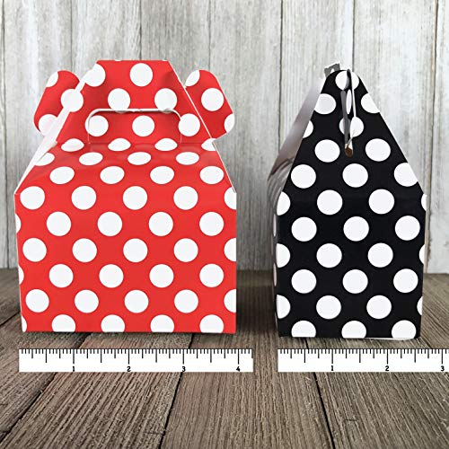 Outside the Box Papers Red Black and White Paper MINI Gable Favor Boxes- Ladybug Theme - Polka Dot - 24 Count PLEASE READ MEASUREMENTS AND VIEW ALL PICTURES