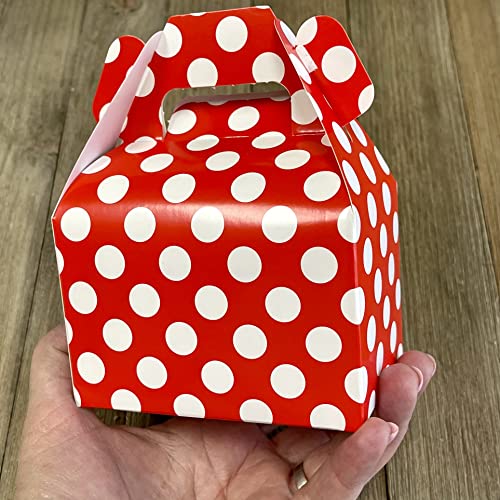 Outside the Box Papers Red Black and White Paper MINI Gable Favor Boxes- Ladybug Theme - Polka Dot - 24 Count PLEASE READ MEASUREMENTS AND VIEW ALL PICTURES