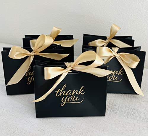 Small Thank You Gift Bags - 24 pack - 4.5 x 1.8 x 3.9" - Party Favor Bags - Bulk Gift Bags for Wedding Baby Shower Business