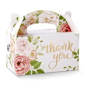 sosfkim gable treat boxes large 24 pack – floral party favor boxes bulk embossed foil 6.3x 3.5x 3.5in – goodie gable boxes for baby shower, wedding, birthday