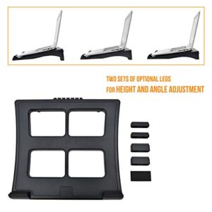 DAC Ventilated Height and Angle Adjustable Laptop Stand Riser for Desk, Non-skid, Cable Management Included 2.6" x 11.5" x 13"