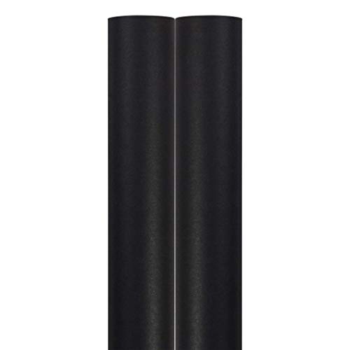 JAM PAPER Gift Wrap - Matte Wrapping Paper - 50 Sq Ft Total - Matte Black - 2 Rolls/Pack