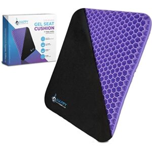 purple seat cushion for office chair, car, desk, wheelchair – ultimate purple gel seat cushion for butt – desk chair cushion for long sitting – seat cushion for tailbone pain relief and sciatica