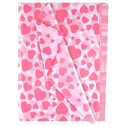 MIAHART 60 Sheets Mother's Valentine Day Gift Wrapping Tissue Paper Birthday, Tissue Paper for Home, Kitchen, DIY Crafts, Wrapping Accessory