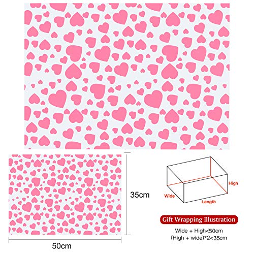 MIAHART 60 Sheets Mother's Valentine Day Gift Wrapping Tissue Paper Birthday, Tissue Paper for Home, Kitchen, DIY Crafts, Wrapping Accessory