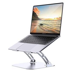 laptop stand, portable laptop riser for desk 17.3inch laptops, adjustment laptop stand for desk, laptop holder holds up to 17.6lbs computer stand for laptop riser macbook stand for desk – silver