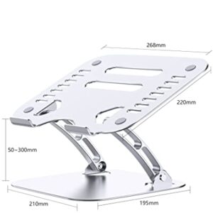 Laptop Stand, Portable Laptop Riser for Desk 17.3inch Laptops, Adjustment Laptop Stand for Desk, Laptop Holder Holds Up to 17.6lbs Computer Stand for Laptop Riser MacBook Stand for Desk - Silver