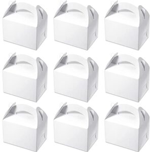 60 pieces gable boxes white treat boxes white candy boxes party favor boxes white paper gable gift boxes small goodie gift boxes for wedding, birthday party, baby shower, 4.5 x 3.1 x 3.1 inches
