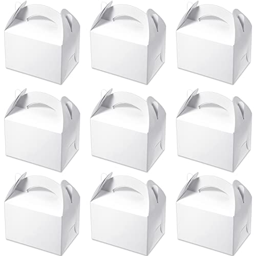 60 Pieces Gable Boxes White Treat Boxes White Candy Boxes Party Favor Boxes White Paper Gable Gift Boxes Small Goodie Gift Boxes for Wedding, Birthday Party, Baby Shower, 4.5 x 3.1 x 3.1 inches