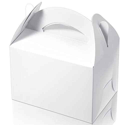 60 Pieces Gable Boxes White Treat Boxes White Candy Boxes Party Favor Boxes White Paper Gable Gift Boxes Small Goodie Gift Boxes for Wedding, Birthday Party, Baby Shower, 4.5 x 3.1 x 3.1 inches