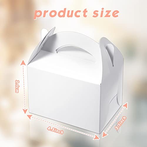 60 Pieces Gable Boxes White Treat Boxes White Candy Boxes Party Favor Boxes White Paper Gable Gift Boxes Small Goodie Gift Boxes for Wedding, Birthday Party, Baby Shower, 4.5 x 3.1 x 3.1 inches
