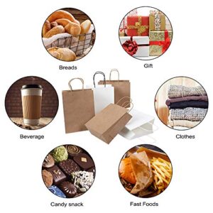 100pcs Kraft Paper Bags 7.9x4.25x10.6" Gift Bag with Handles for Wedding Party Craft Retail Packaging,Recycled Twist handles Brown Shopping Bags (Brown,S-100)