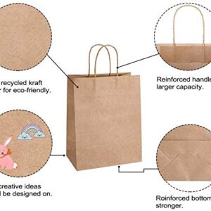 100pcs Kraft Paper Bags 7.9x4.25x10.6" Gift Bag with Handles for Wedding Party Craft Retail Packaging,Recycled Twist handles Brown Shopping Bags (Brown,S-100)