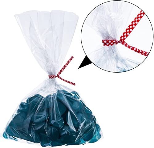 Newkita 4x6 Small Cellophane Bags, Clear Gift Treat Bags for Candy Cake Pop Goodie Party Favor Bags with 4’’ Ties, 100PCS (4'' x 6'')