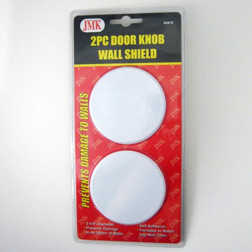 4 Wall Protector Door Knob Prevent Drywall Holes Dings White 3 1/4" Round Shield