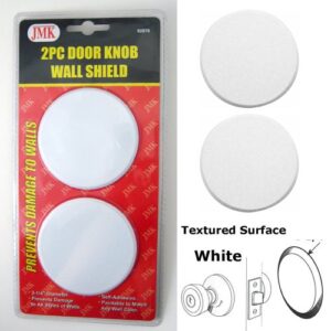 4 Wall Protector Door Knob Prevent Drywall Holes Dings White 3 1/4" Round Shield