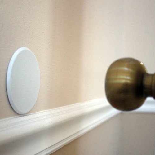 4 Wall Protector Door Knob Prevent Drywall Holes Dings White 3 1/4" Round Shield