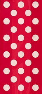 polka dot cellophane bags – 11″ x 5″, ruby red, 20 pcs