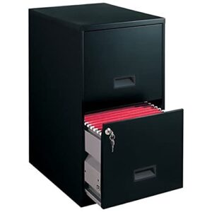 multifunctional filing cabinet steel file cabinet with lock, 18″ deep modern metal file cabinet with 2 drawer, vertical organizer letter file cabinet for home office, black