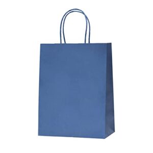 nexmint blue gift bags: 24 pack medium paper bags with handle. great bags for holidays, graduation, congratulations, wedding, birthday, shopping, party favors, treats, goodies, business tchotchkes, retail