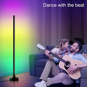 Hslifoyu Floor Lamp Corner Light - RGB LED Corner Lamp with Alexa, Smart Floor Lamp Control by App & Remote Control, 44 Scene and DIY Morden Floor Lamp for Bedroom Living Room Gaming Room (Silicone)
