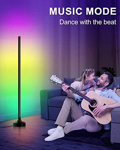Hslifoyu Floor Lamp Corner Light - RGB LED Corner Lamp with Alexa, Smart Floor Lamp Control by App & Remote Control, 44 Scene and DIY Morden Floor Lamp for Bedroom Living Room Gaming Room (Silicone)