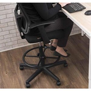 Stand Up Desk Store Sit to Stand Drafting Task Stool Chair for Standing Desks with Adjustable Footrest and Armrests (Black)