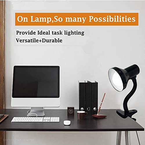 Xtricity Clip on Light with Clamp Base and Adjustable Gooseneck Desk lamp, Clip lamp for Bed 6W A19 LED Bulb Included, 120 Volt, Convenient On/Off Switch, 10.25 Inches Tall (26cm), Black Finish