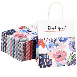 suncolor 25 pieces 10″ paper thank you gift bags with handle