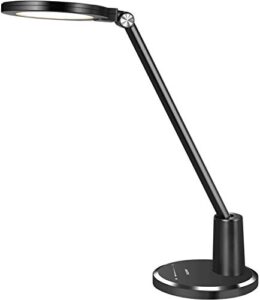 desk lamp, jukstg 64 pcs leds eye-caring table lamps, 10 brightness levels with 5 lighting modes led desk light, dimmable office lamp with touch-sensitive control, 10 w reading lamp,black
