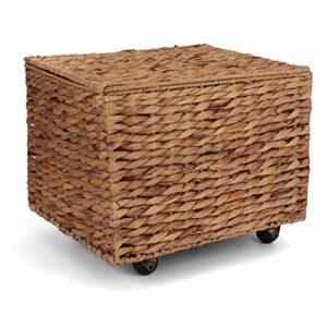 seagrass rolling file cabinet – home filing cabinet – hanging file organizer – home and office wicker file cabinet – water hyacinth storage basket for file storage (natural)