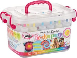 tulip one-step tie-dye party, 18 pre-filled bottles, creative group activity, all-in-1 fashion design kit, 1 pack, rainbow