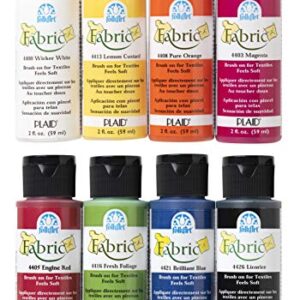 FolkArt Brush on Fabric Paint Beginner Set (2-Ounce),