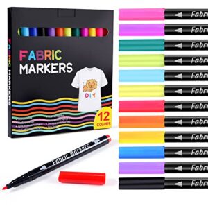 siumir fabric markers for clothes 12 colors cloth markers fabric pens for diy arts