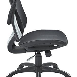 Office Star Ventilated Manager's Office Desk Chair with Breathable Mesh Seat and Back, Black Base, Black