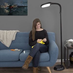 Lavish Home (72-0890) 5 Feet Sunlight Floor Lamp With Adjustable Gooseneck - Black