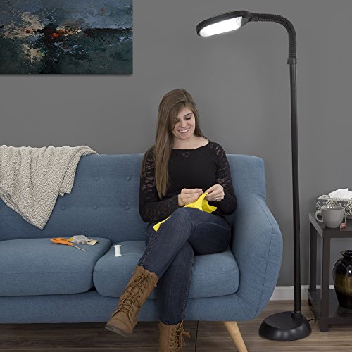 Lavish Home (72-0890) 5 Feet Sunlight Floor Lamp With Adjustable Gooseneck - Black