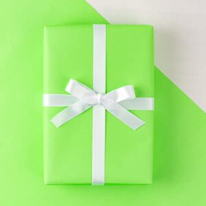 lezakaa green matte wrapping paper roll – fluorescent neon solid color paper for birthday, valentine’s, mother’s day, holiday – 17 inches x 32.8 feet (47.23 sq.ft.)
